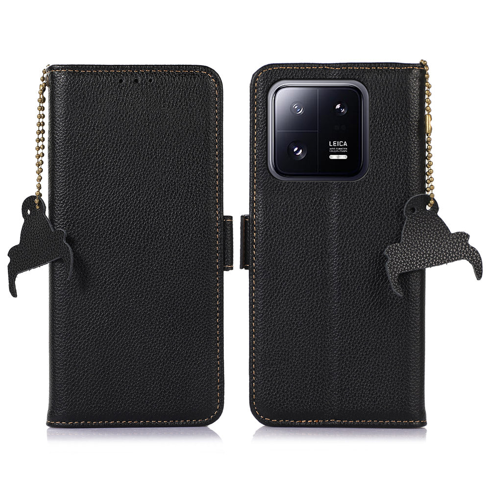For Xiaomi 13 5G Fall Resistant Genuine Leather Phone Case Side Magnetic Closure Phone Shell RFID Blocking Wallet Phone Stand Cover For Xiaomi 13 5G Fall Resistant Genuine Leather Phone Case Side Magnetic Closure Phone Shell RFID Blocking Wallet Phone Stand Cover